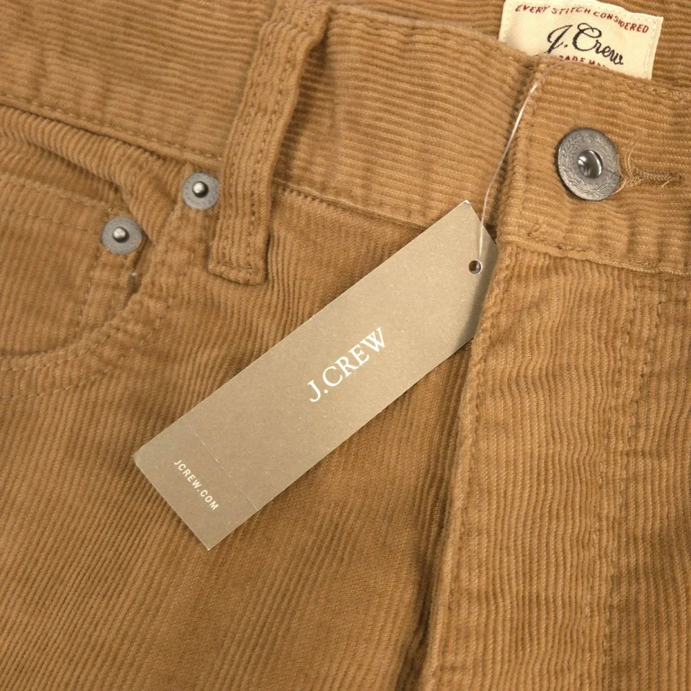 J Crew 770 Corduroy Pants Mens 29X32 Brown Slim Straight Fit 5 Pocket Preppy NEW